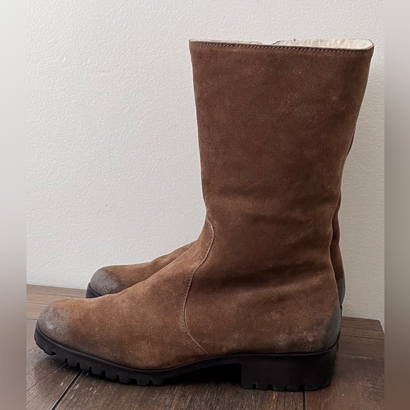 Matisse Shoes - Matisse Sherpa Lined Brown Suede Distressed Boots Womens size 9.5 Made in Brazil